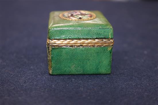 A late 18th century Continental shagreen snuff box 2.25in.